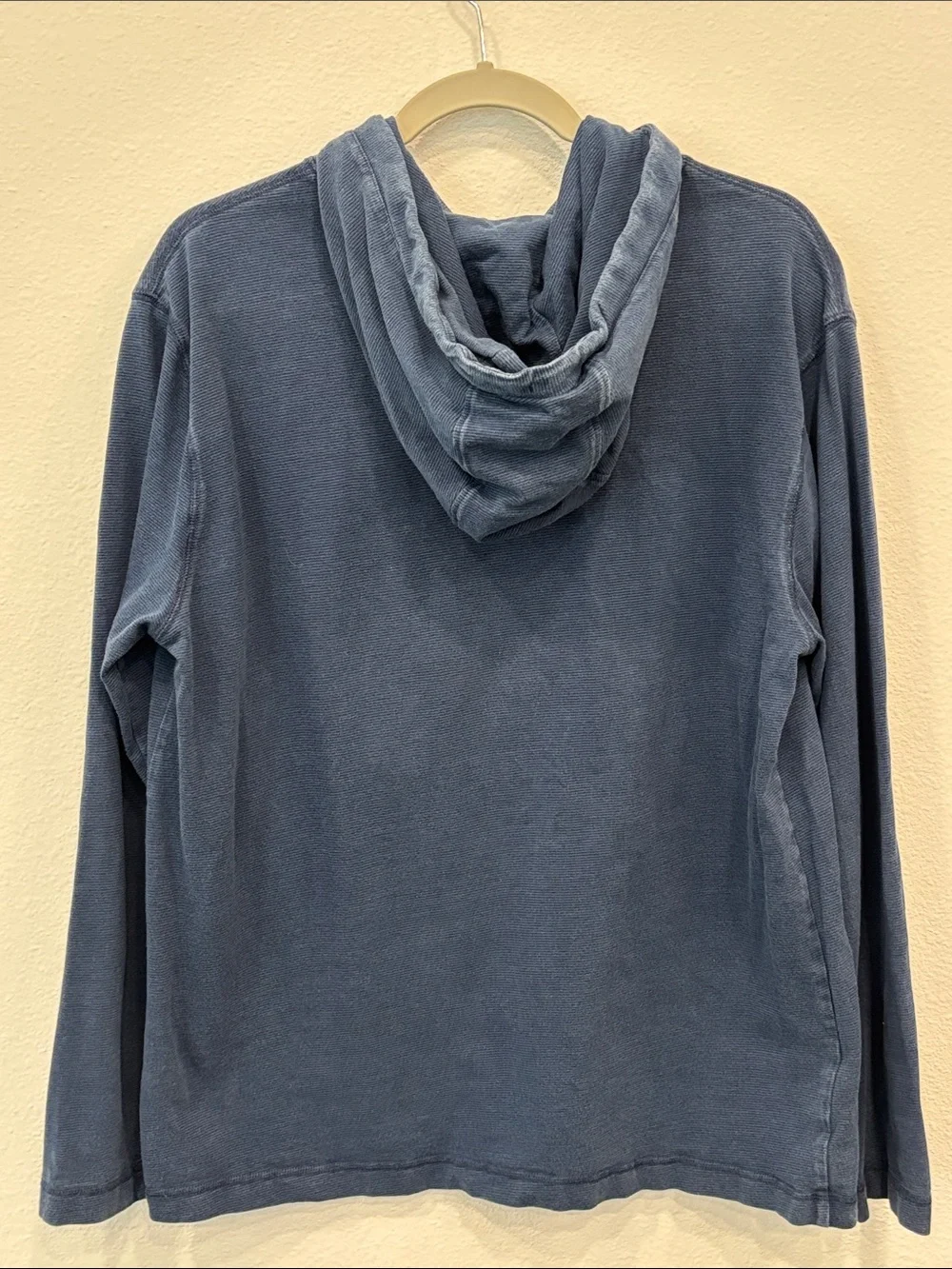 Banana Republic Men's Cotton Navy Blue Hooded Long-Sleeve Pullover Size L